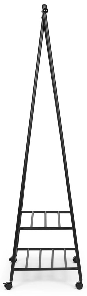 Wellhox Stojan na vešiaky na oblečenie s 2 policami na topánky