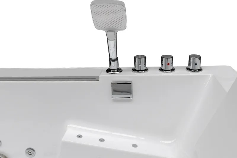 BPS-koupelny Hydromasážna vaňa HYD-KAR942W 180x120 Biela s ohrevom vody