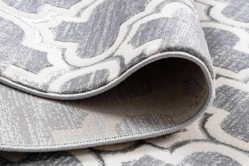 Dywany Łuszczów, Kusový koberec Core W6764 Trellis grey/cream, 80x150, šedá, chodba / predsieň