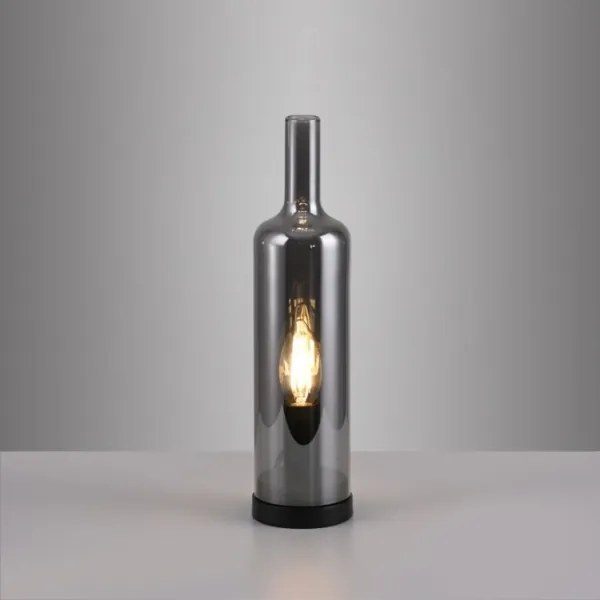 JUST LIGHT. 14006-25 - Stolová lampa BOTTLE 1xE14/25W/230V čierna/dymová