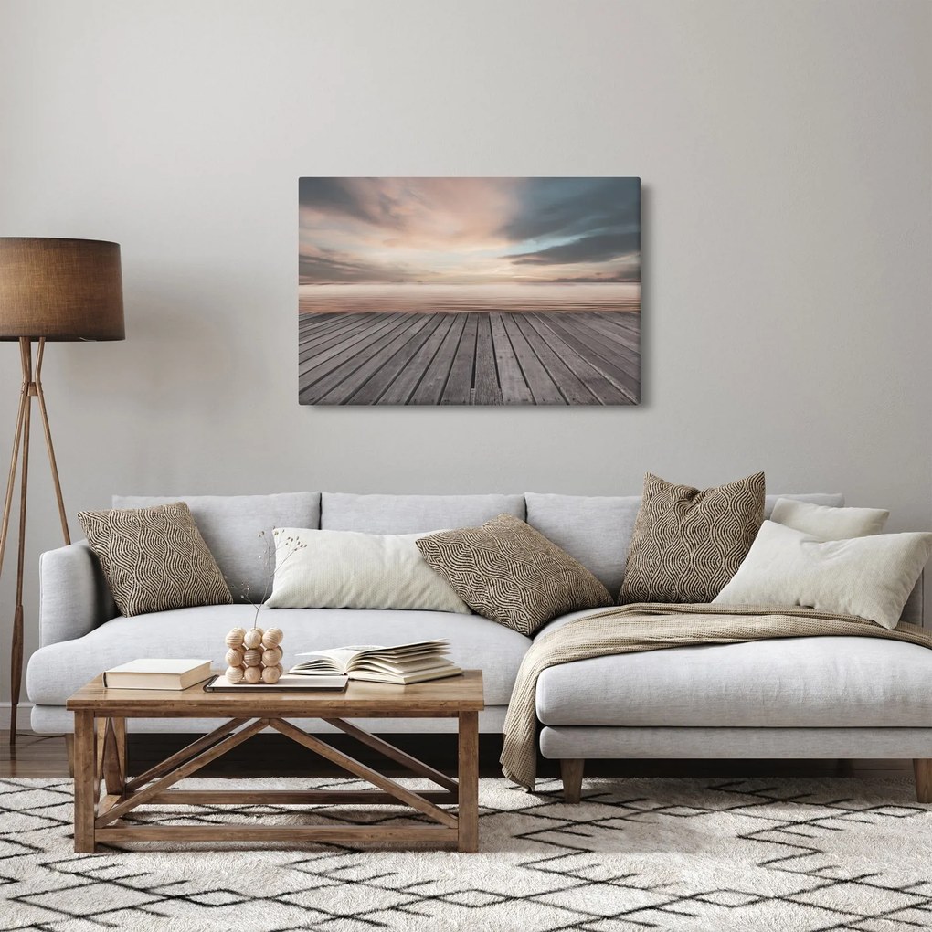 Obraz - Mólo pri západe slnka (90x60 cm)