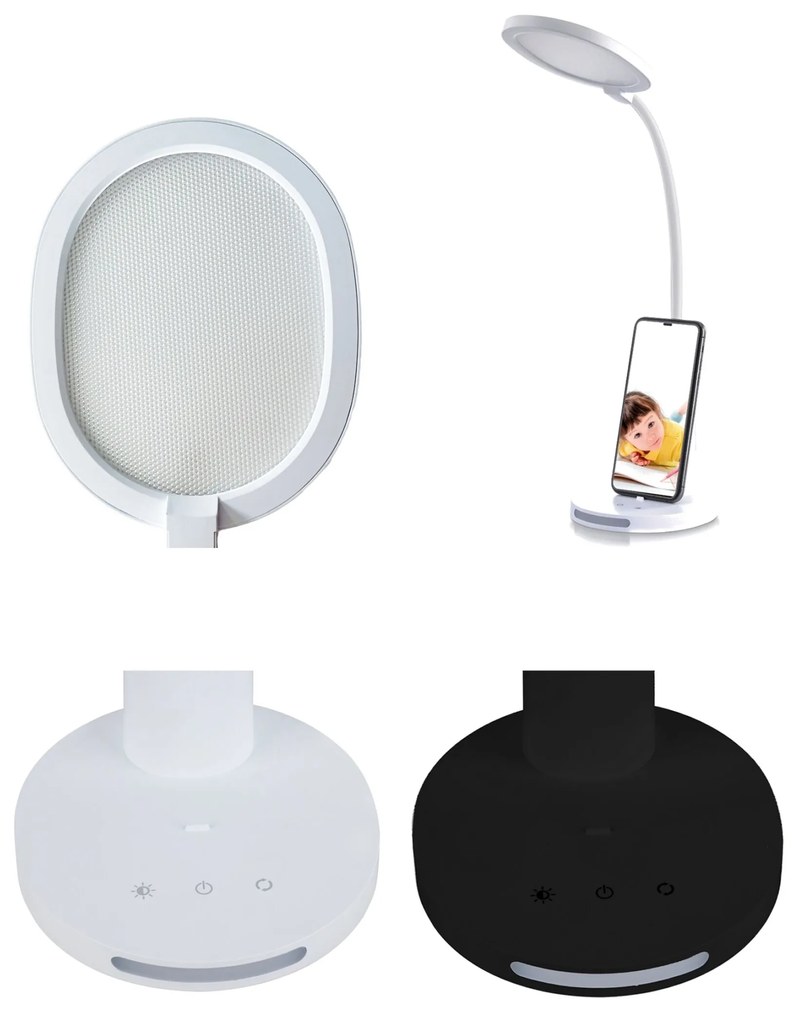 TOP LIGHT Stolová lampička Viola C, Čierna