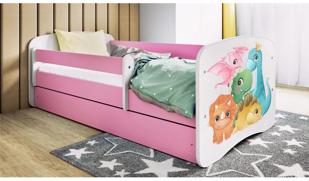 Detská posteľ Babydreams dinosaury ružová