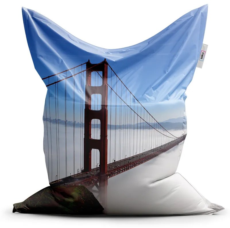 Sablio Sedací vak Golden Gate v hmle - 150x100 cm