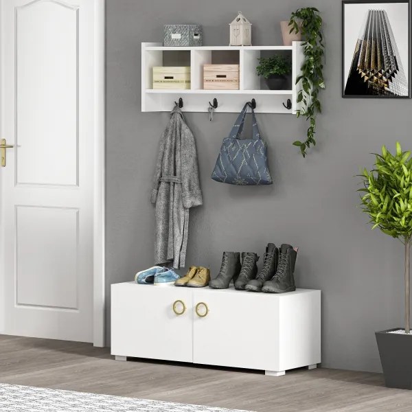 Nástenný vešiak STAR 35x76 cm biela