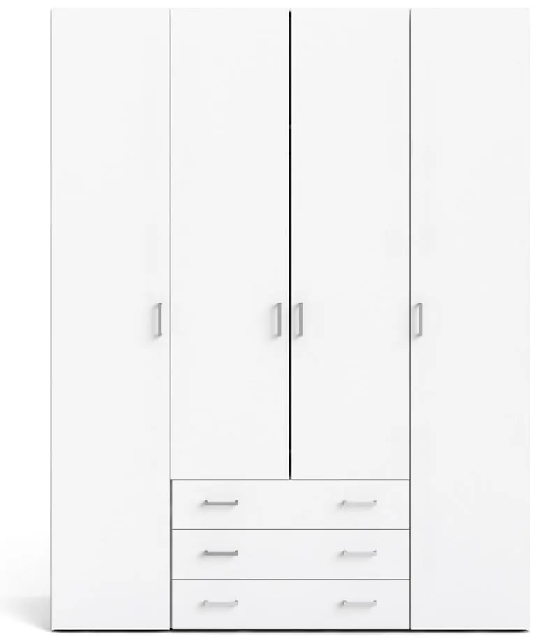 Biela šatníková skriňa 154x200 cm Space – Tvilum