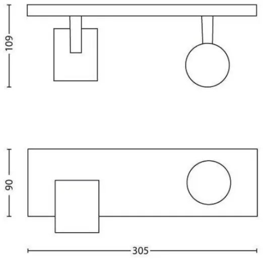 Philips - Bodové svietidlo RUNNER 2xGU10/20W/230V čierna