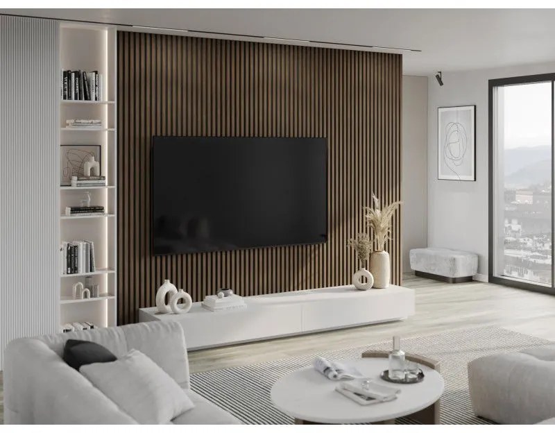 Mexen Lam-B, akustické stenové lamely 275 × 30 cm, HDF doska 4 mm, technická dyha, orech kakaový, S100-275307-3015-018