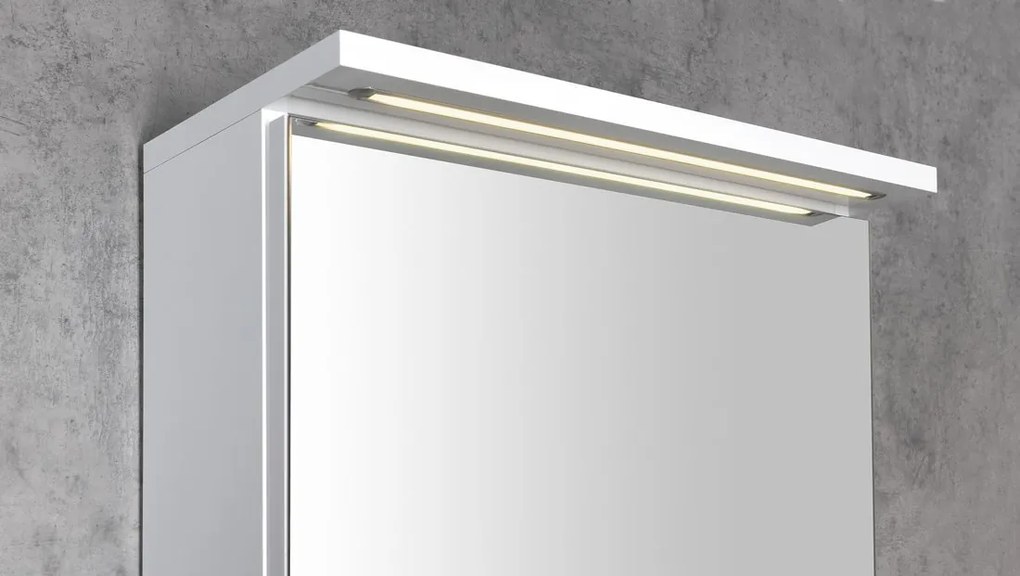 Aqualine Aqualine, KAWA STRIP Galérka s LED osvetlením 60x70x22cm, biela, WGL60S