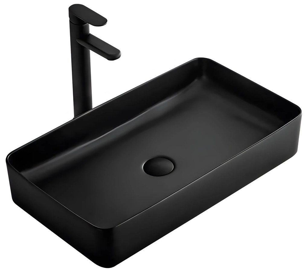 Rea Denis, umývadlo na dosku 62x35 cm, čierna matná, REA-U3690