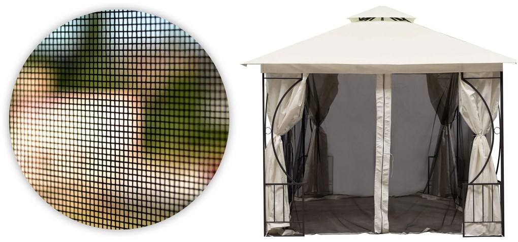 Moskytiéra do záhradného pavilónu 3x3 m s oknami a zipsami, MultiGarden
