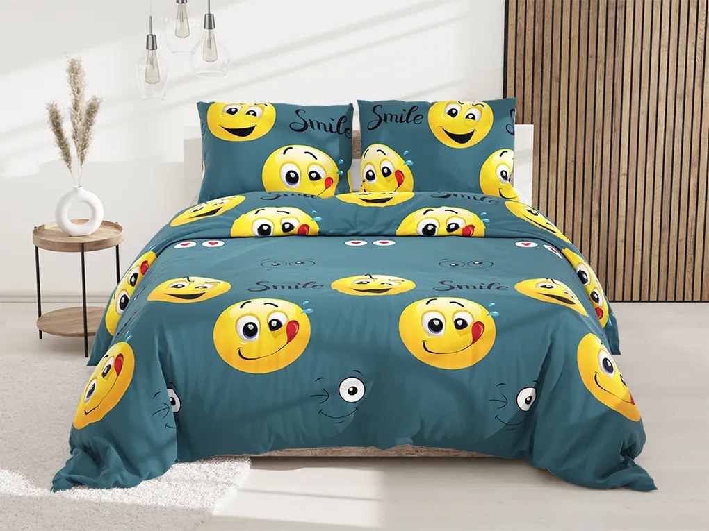 Bavlnené obliečky SMILE zelené