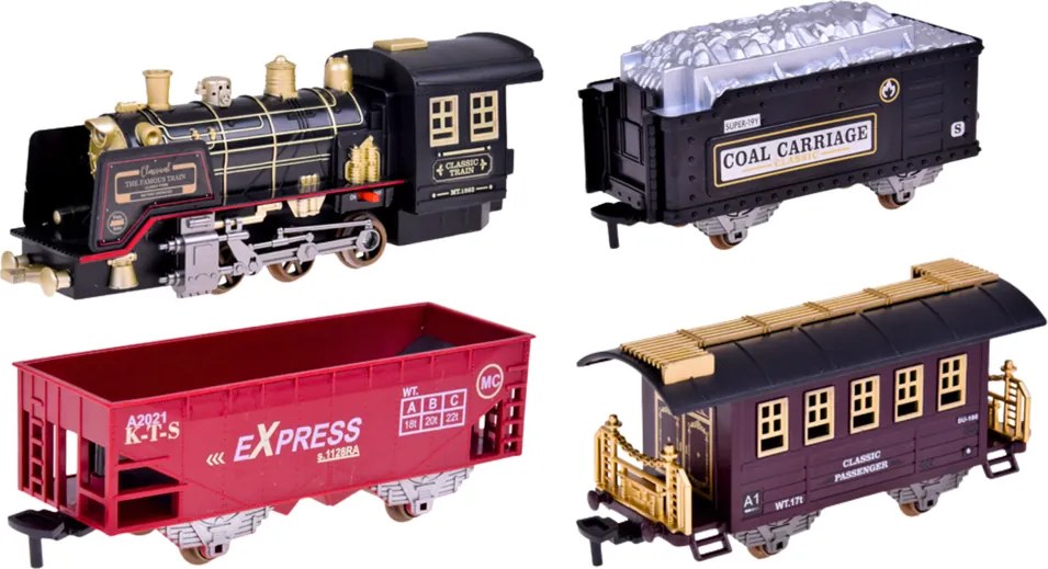 LEAN Toys Vlak Vlak na diaľkové ovládanie RC lokomotíva Svetlá Zvuky Dym 22 el.