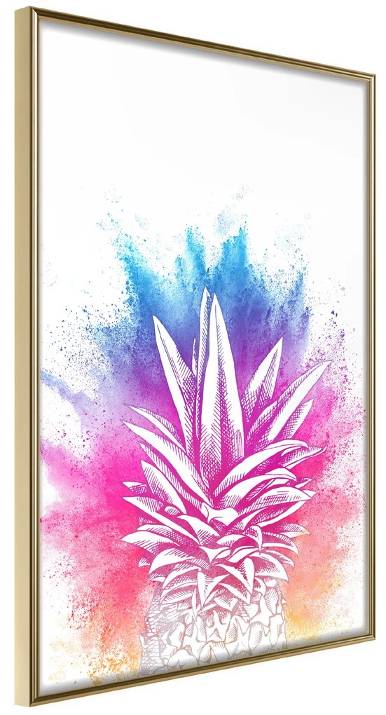 Artgeist Plagát - Colourful Pineapple [Poster] Veľkosť: 20x30, Verzia: Čierny rám