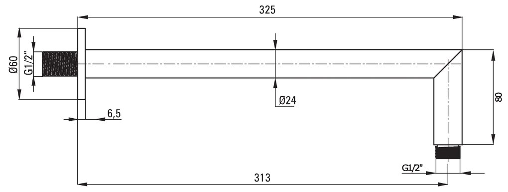 Deante Alpinia, podomietová sprchová sada s dažďovou nerezovou hlavicou 250x250 mm, chrómová, DEA-NAC_09LP