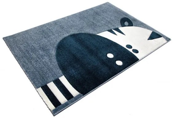 Detský koberec 3D zebra, modrý