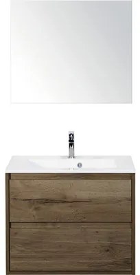 Kúpeľňová zostava Sanox Porto mramor zrkadlo 70 cm tabacco