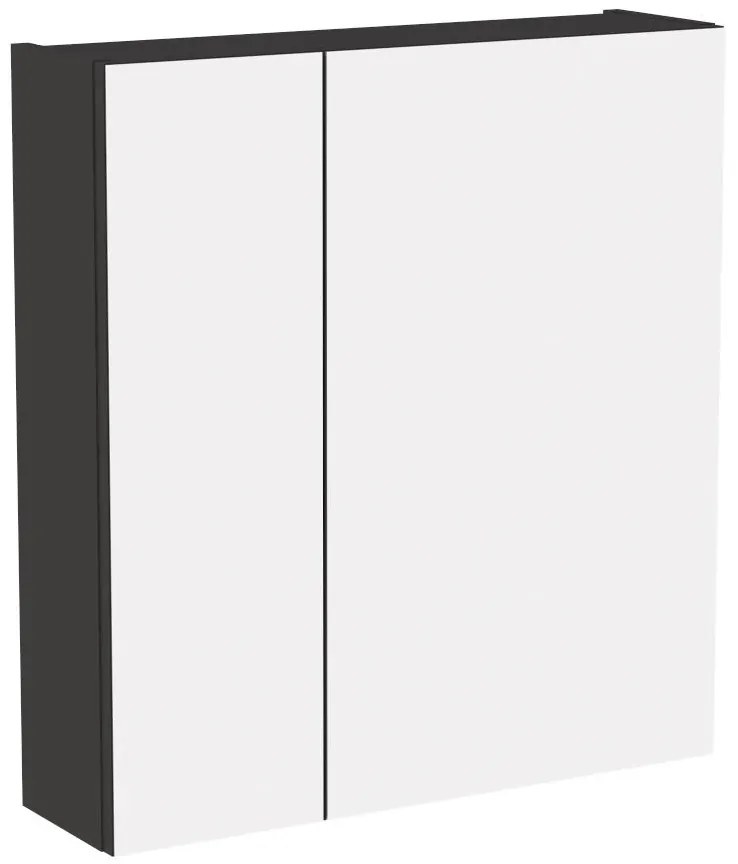 Závesná kúpeľňová skrinka so zrkadlom Santa Fe K 84-60-A-2D čierna