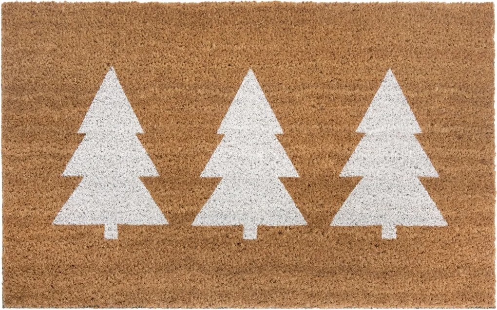 Hanse Home, DOPREDAJ: 45x75 cm Rohožka 3 stromy bílá 105670 - na ven i na doma, 45x75, hnedá, chodba / predsieň