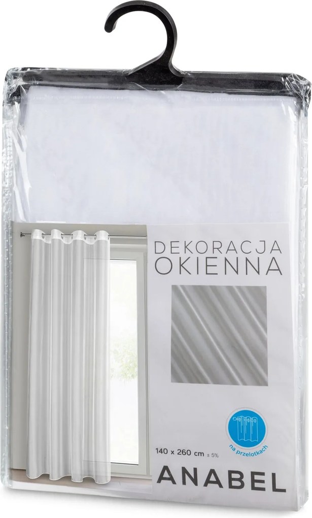 ZÁCLONA NA KRÚŽKOCH ANABEL 140X260 CM BIELA
