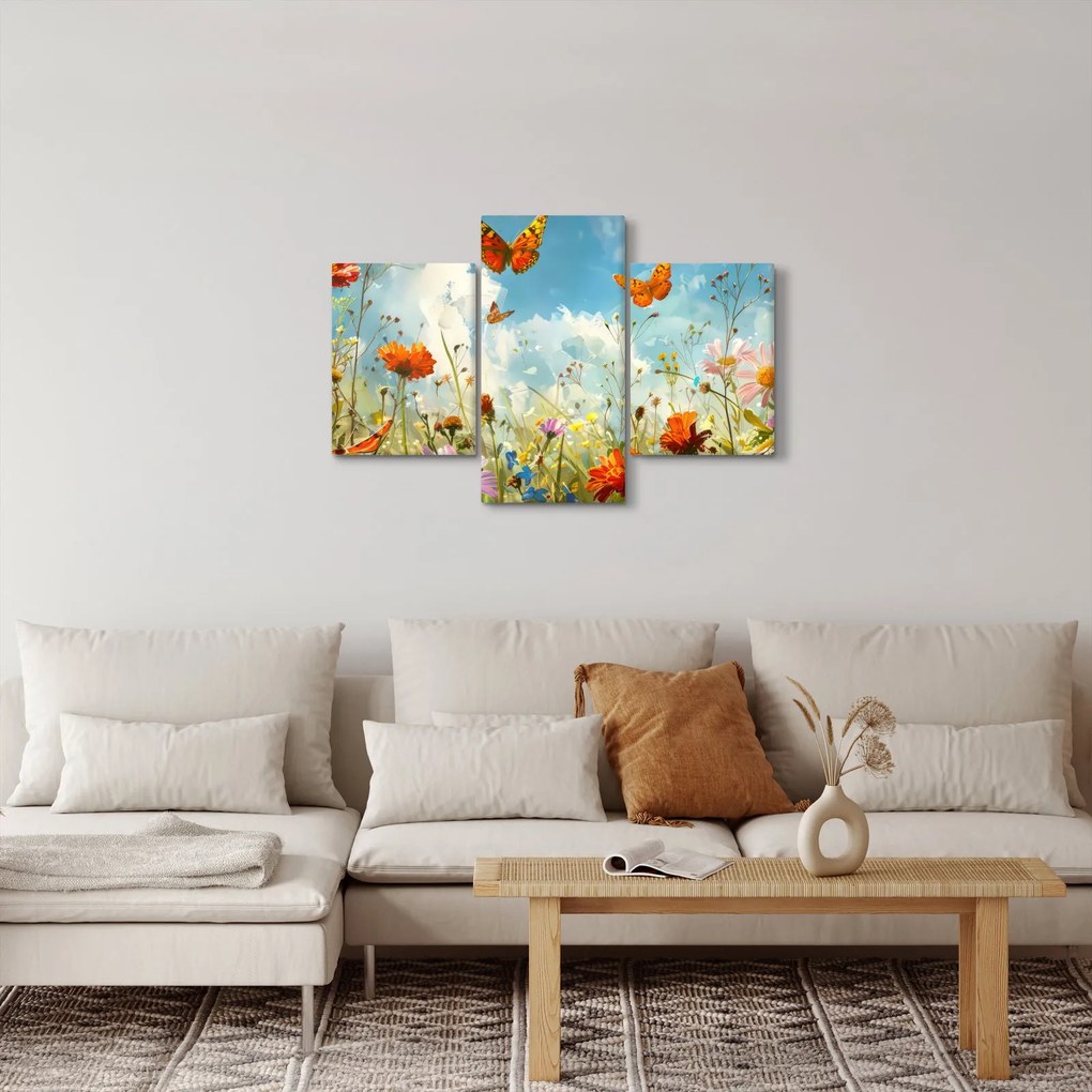 Obraz - Motýle na letnej lúke (90x60 cm)