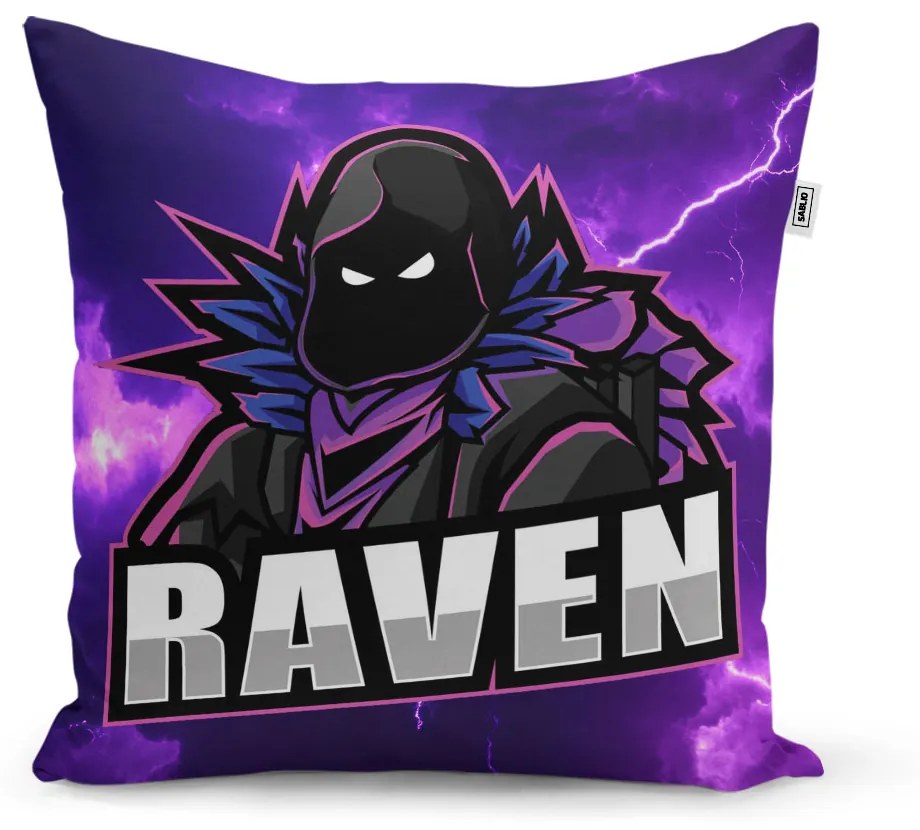 Sablio Vankúš FORTNITE RAVEN Fialová búrka - 40x40 cm