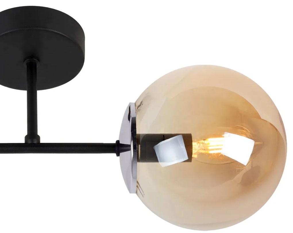 Nástenné svietidlo Paris, 1x medové sklenené tienidlo, B/CH