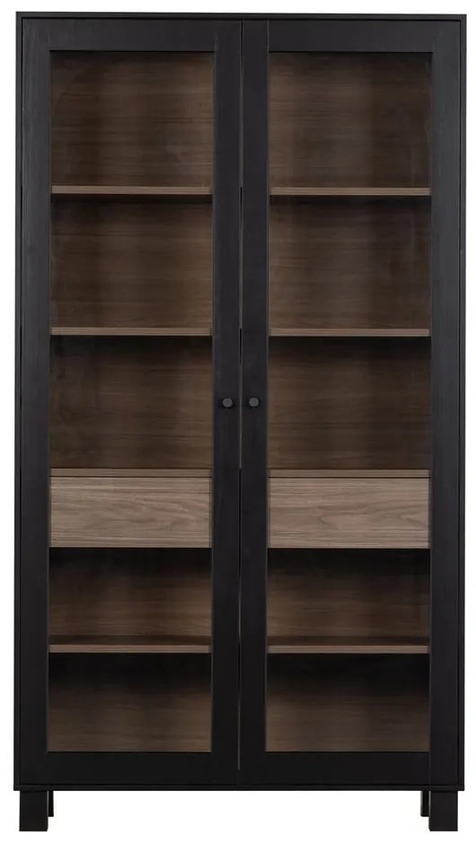 Čierna vitrína z borovicového dreva 110x200 cm Goos – WOOOD