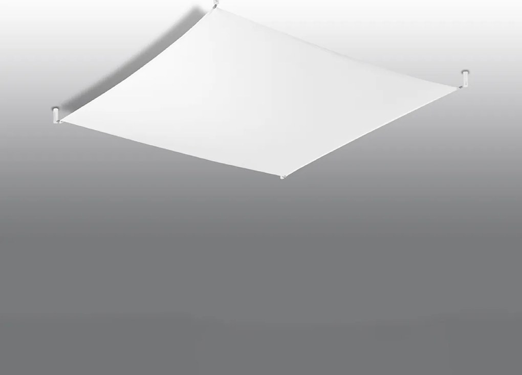 Stropné svietidlo Luna, 1x biele textilné tienidlo, (140 cm)