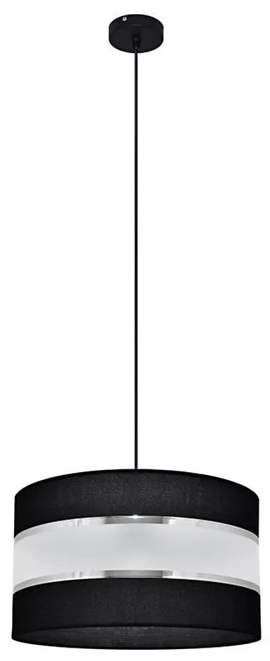 Luster na lanku HELEN 1xE27/15W/230V pr. 35 cm čierna/strieborná