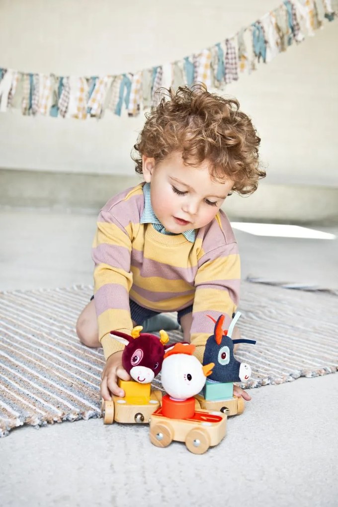 Lilliputiens - súprava 3 drevených autíčok - Farma