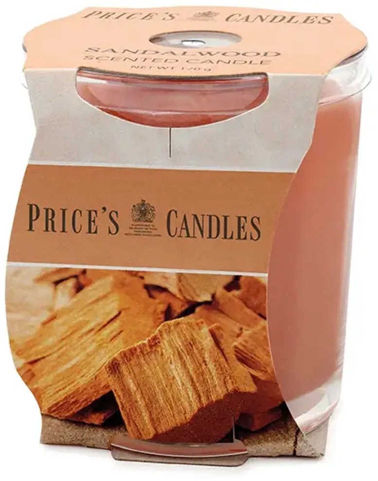 Price´s FRAGRANCE vonná sviečka v skle Sandalwood - horenie 45h
