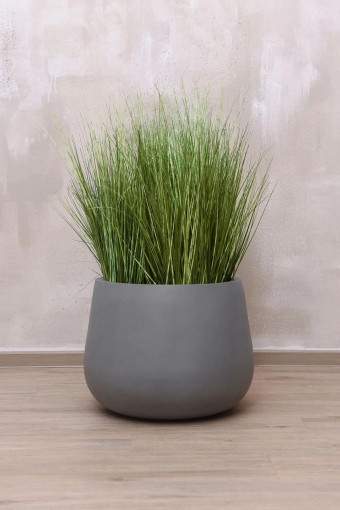 Kvetináč GIRAR, sklolaminát, výška 37 cm, sivá