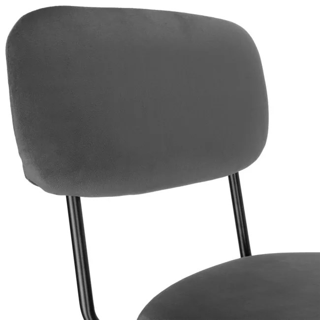 Jedálenská stolička LOUIS zamatová, čierna / grafitová