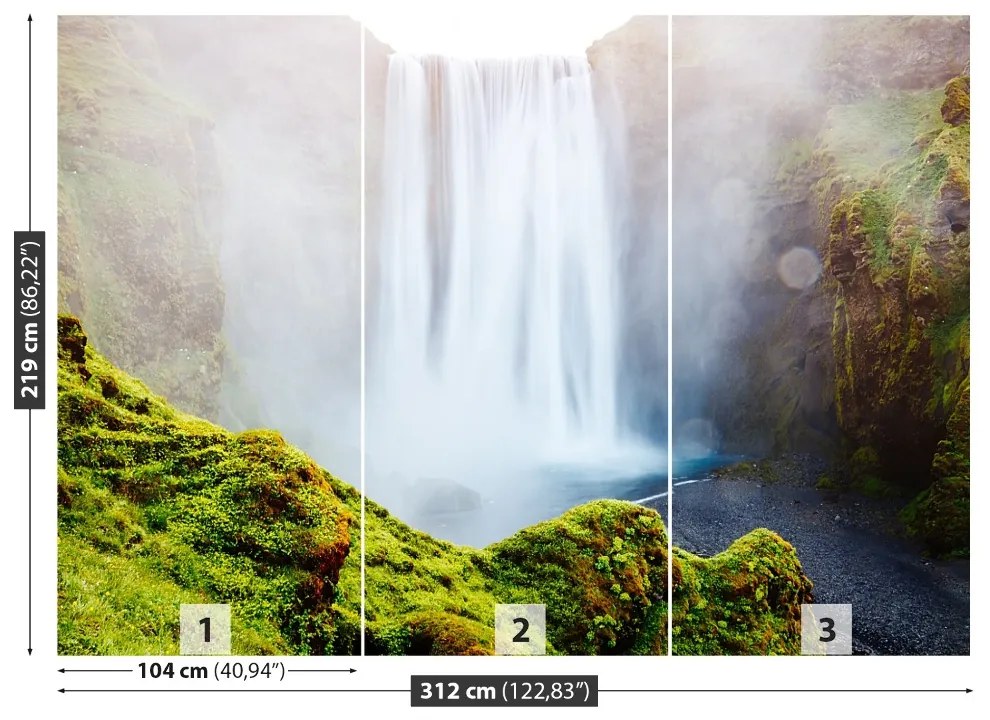 Fototapeta Vliesová Vodopád skógafoss 208x146 cm