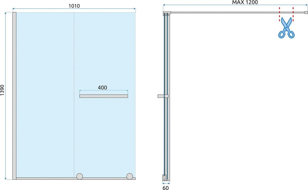 Posuvná vaňová zástena REA FABIAN 100 cm, zlatá kartáčovaná/transparent