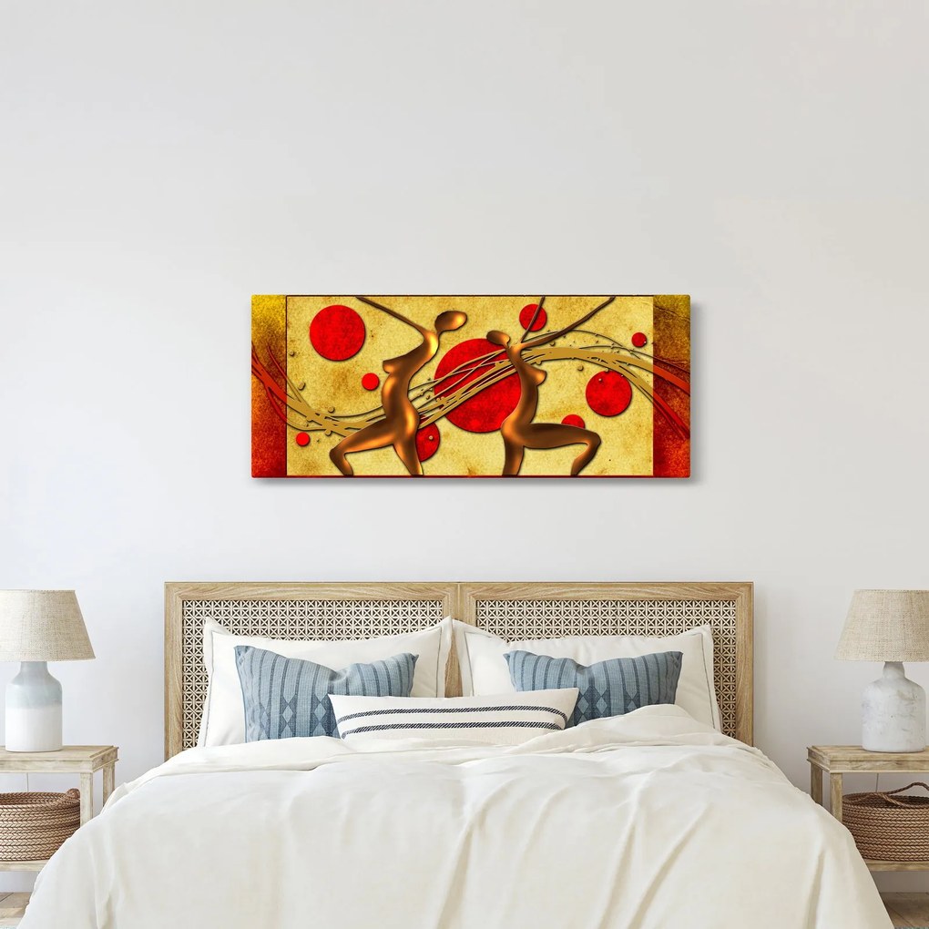 Abstraktný obraz s dvoma ženami (120x50 cm)