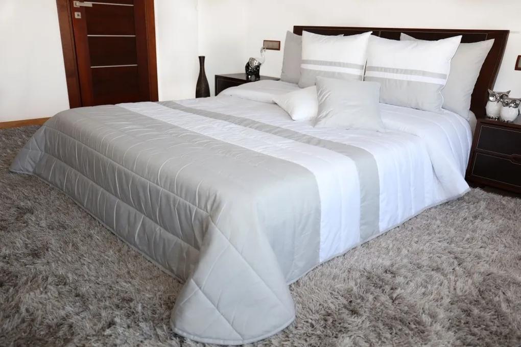 DomTextilu Bielo sivé prehozy na manželskú posteľ Šírka: 240 cm | Dĺžka: 260 cm 6836-124711