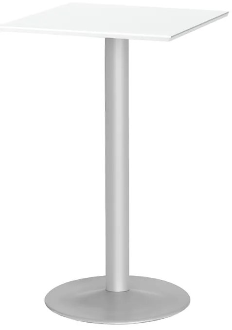 Barový stôl BIANCA, 700x700 mm, biely, šedá podnož