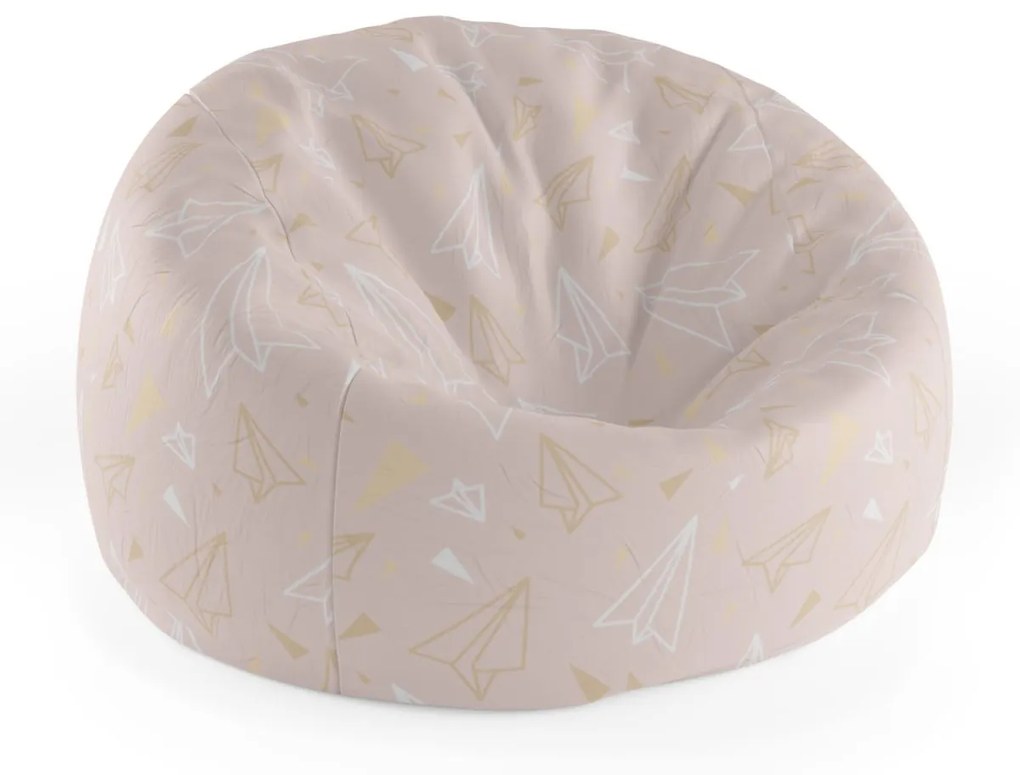Sablio Sedací vak Cocoon Zlaté a biele lastovičky - 75 x 45 x 35 cm
