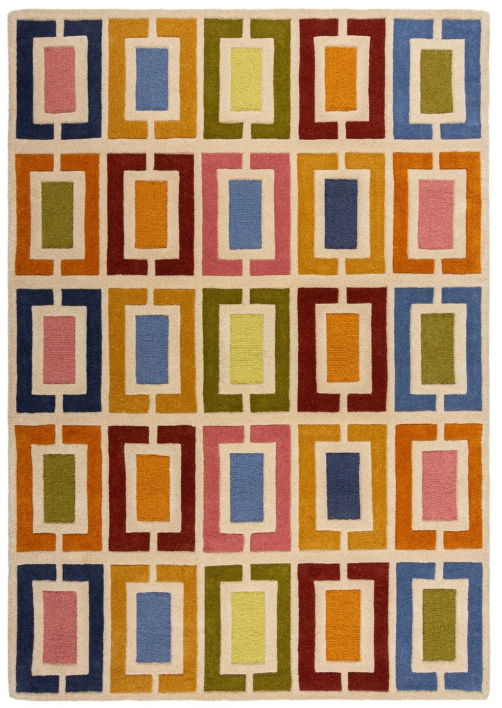 Flair Rugs, Ručne všívaný kusový koberec Illusion Retro Blocks Multi, 160x230, viacfarebná, detská izba