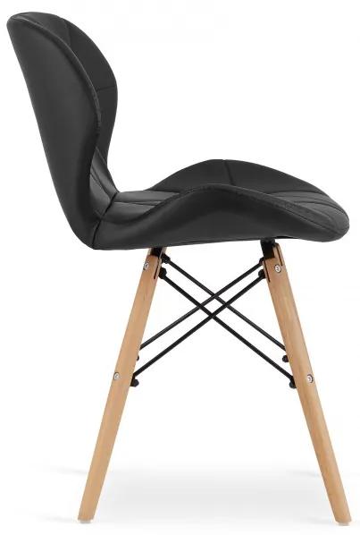 Jedálenská stolička LAGO ekokoža čierna (hnedé nohy)