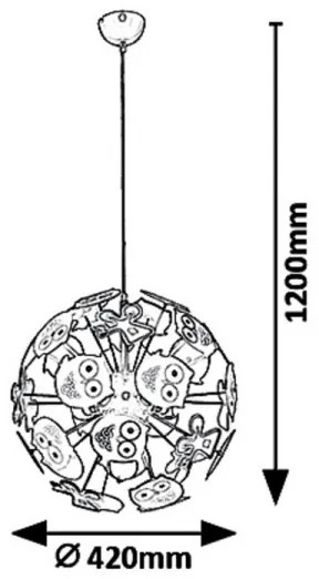 Rabalux 6390 - Detský luster na lanku BIRDY 3xE14/40W/230V