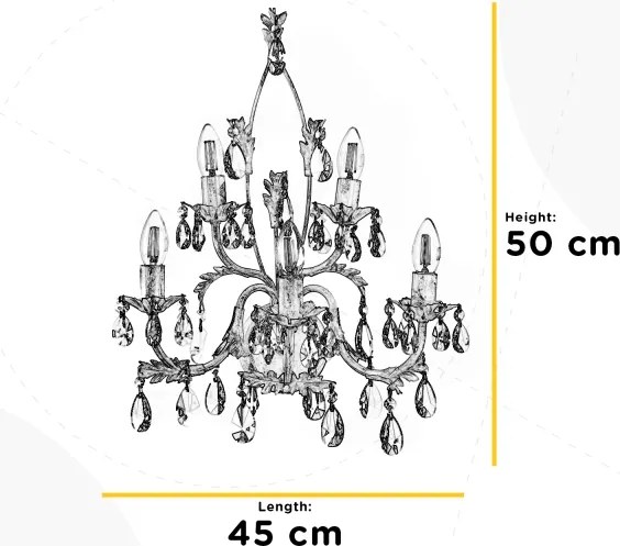 ONLI - Nástenné svietidlo TERESA 5xE14/6W/230V biela