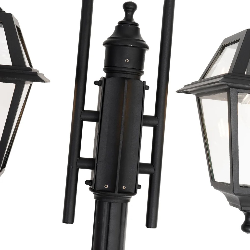 Klasická vonkajšia lampa čierna 235 cm 2-svetlo IP44 - Berta