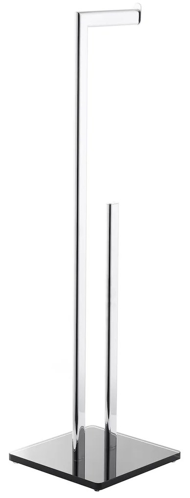 Držiak toaletného papiera Optima Glass so zásobníkom chróm/čierna GLASZASDRZPAP