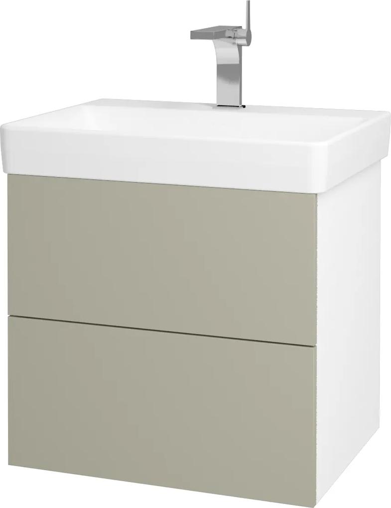 Dřevojas - Koupelnová skříň VARIANTE SZZ2 60 - N01 Bílá lesk / M05 Béžová mat (194666)