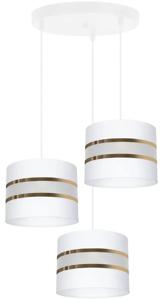 Luster na lanku CORAL 3xE27/60W/230V biela