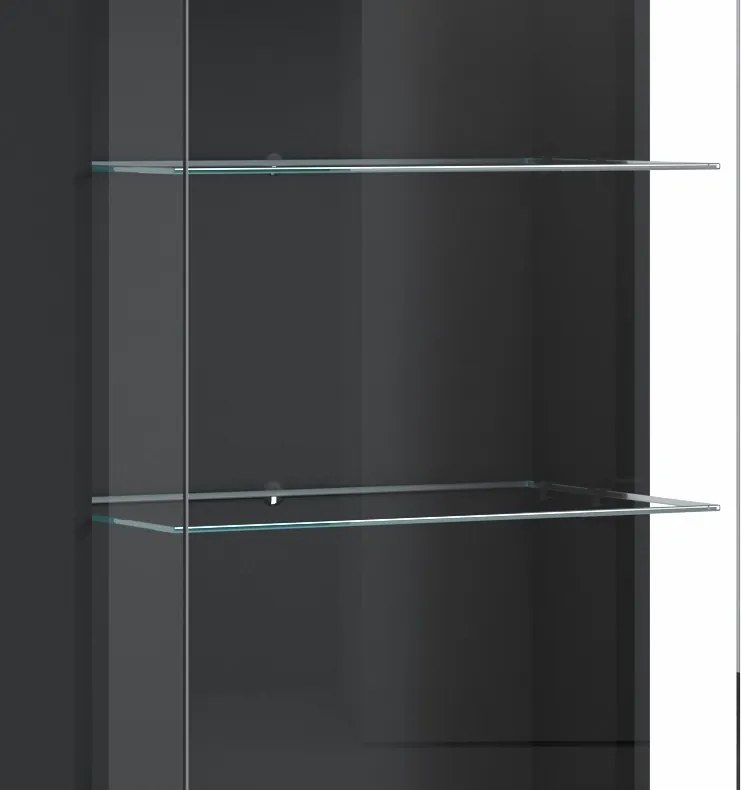 Vysoká vitrína Campania 60 cm, biela/antracit, pravá