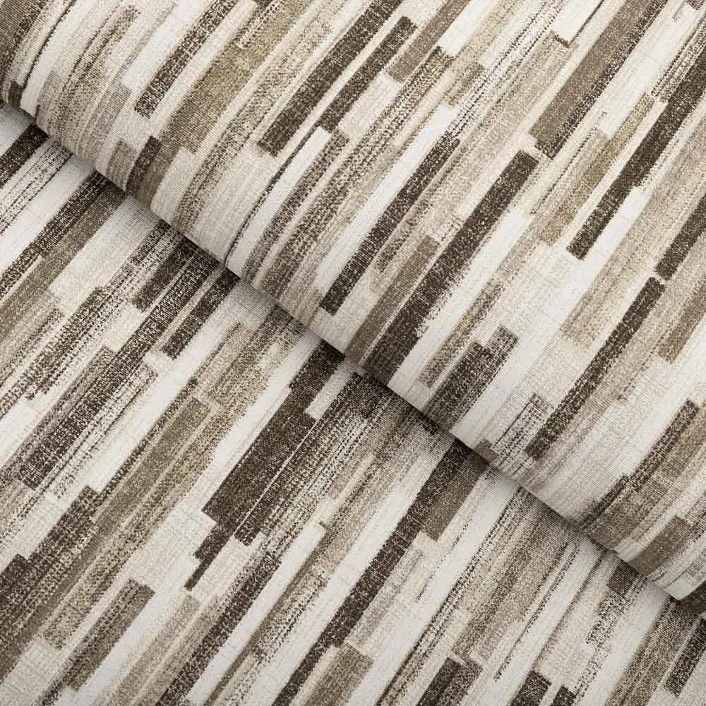 Biante Dekoračný behúň na stôl Leona LN-176 Hnedo-béžové pásiky 45x120 cm